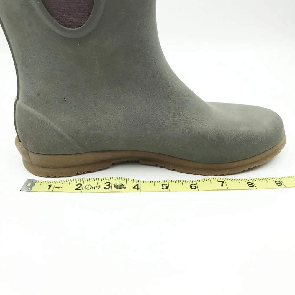 BOGS Mid Calf Gray Rubber Rain Boots Womens 7